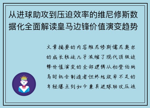 从进球助攻到压迫效率的维尼修斯数据化全面解读皇马边锋价值演变趋势
